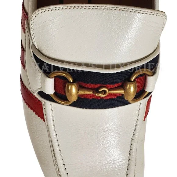 GUCCI SHOES ADIDAS TRIO STRIPE TREFOIL WHITE WEB HORSEBIT  display picture 2